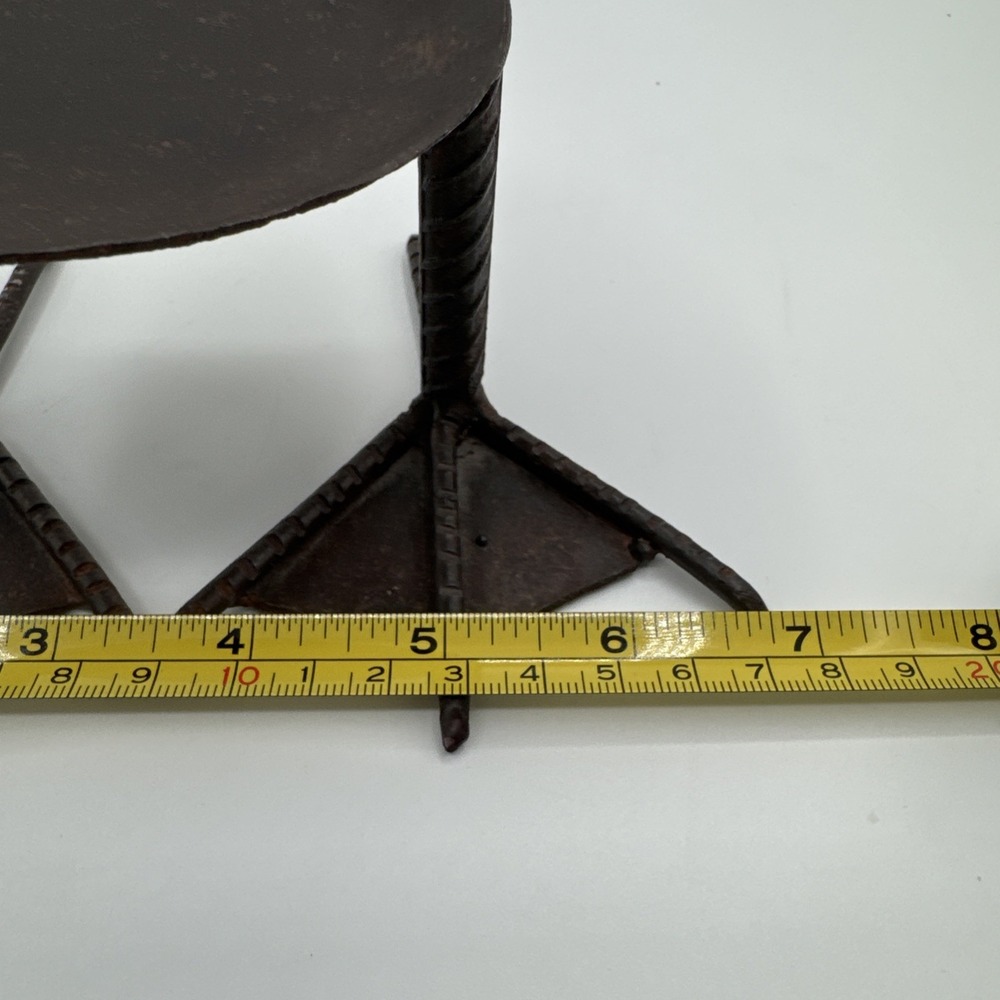 Vintage Handcrafted Welded Steel Bird Foot Candle Holder Rustic Brutalist 7" - Picture 9 of 10